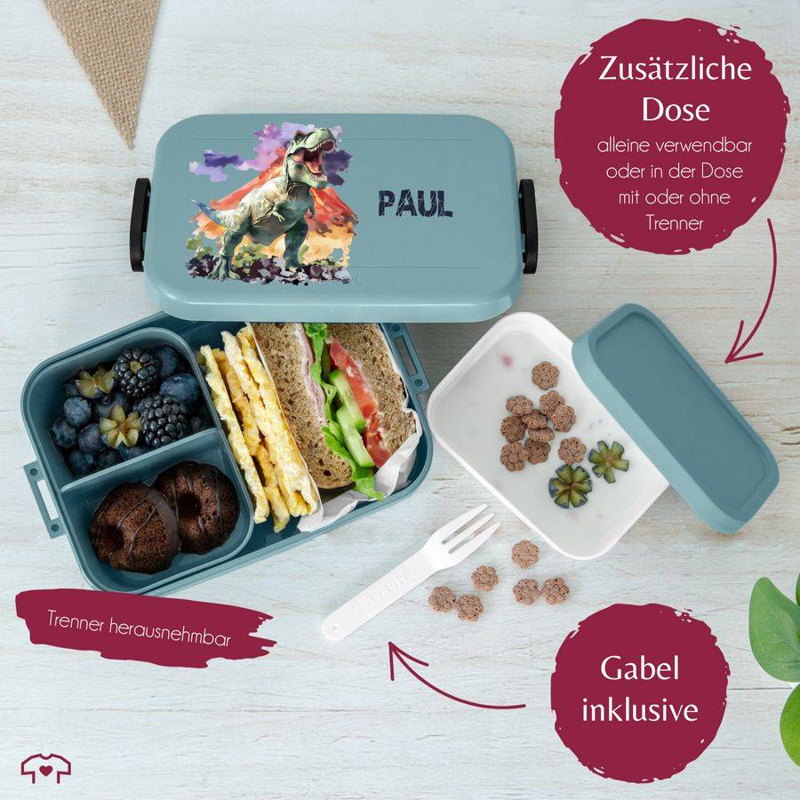 Shirtracer Kinder Brotdose Mit Dino-Motiv T-Rex Einschulungsgeschenk Dinosaurier Lunchbox Für Jungen Ideal Für Kindergarten Und Kinderkrippe Shirtracer