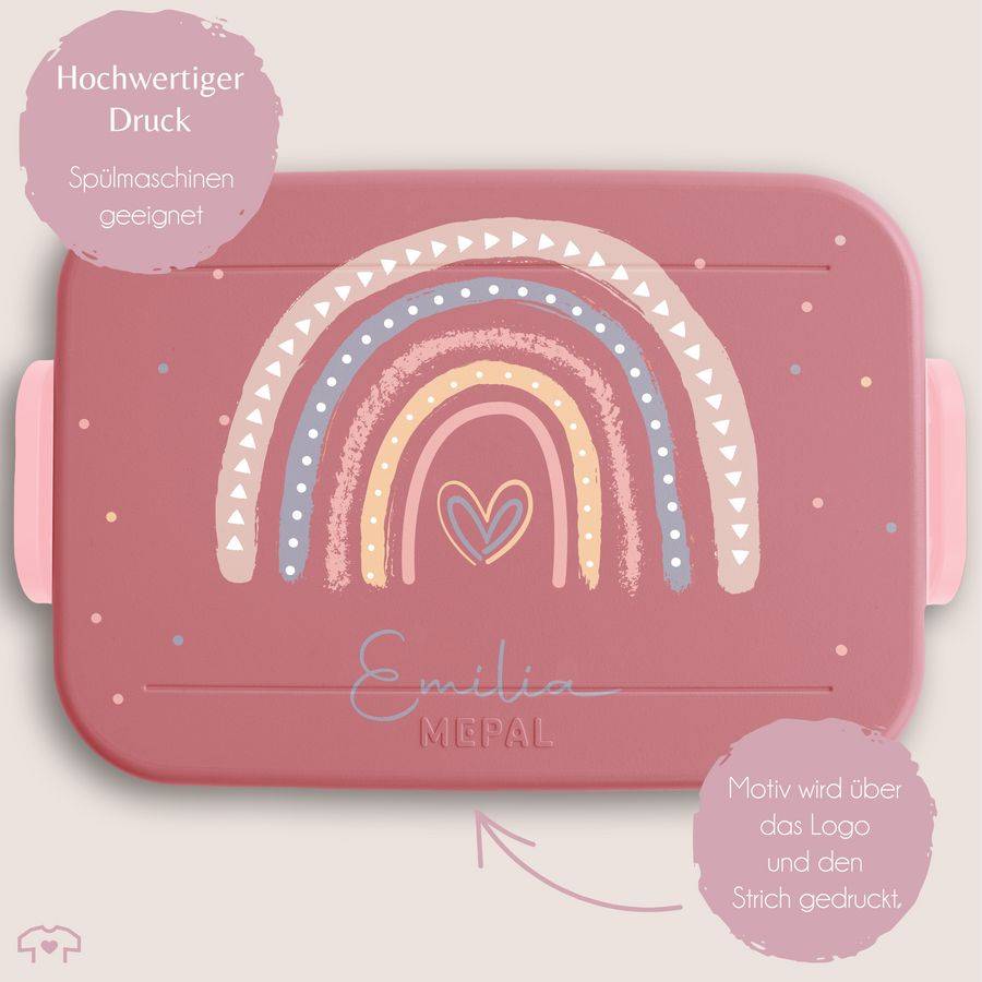Shirtracer Kinder-Brotdose Mit Regenbogen Mit Namen Ideal Für Kita Und Grundschule Geschenk Zur Einschulung Mädchen Shirtracer