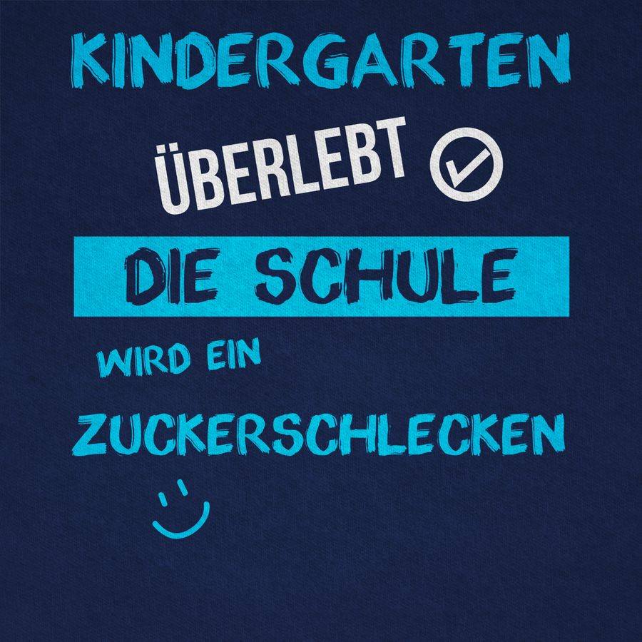 Shirtracer Kindergarten überlebt Blau Emoticon Shirts & Mehr Shirtracer