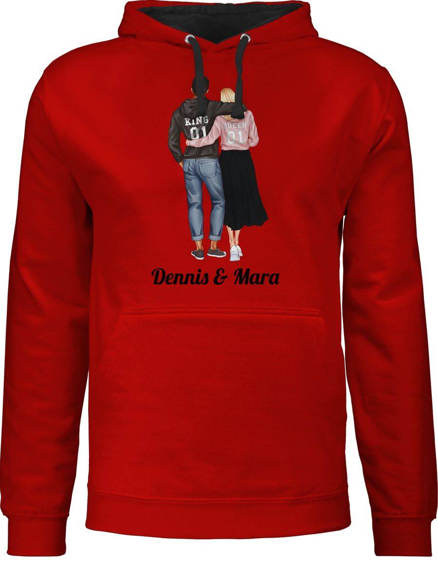 Shirtracer King und Queen Partner Geschenk Valentinstag Weihnachts-Geschenke Idee Couple Pä Shirtracer