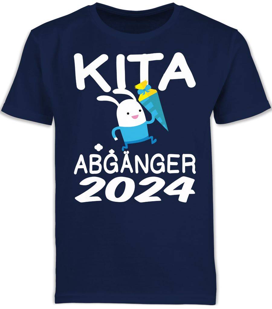 Shirtracer Kita Abgänger 2024 rennender Hase mit Schultüte Shirts & Mehr Shirtracer
