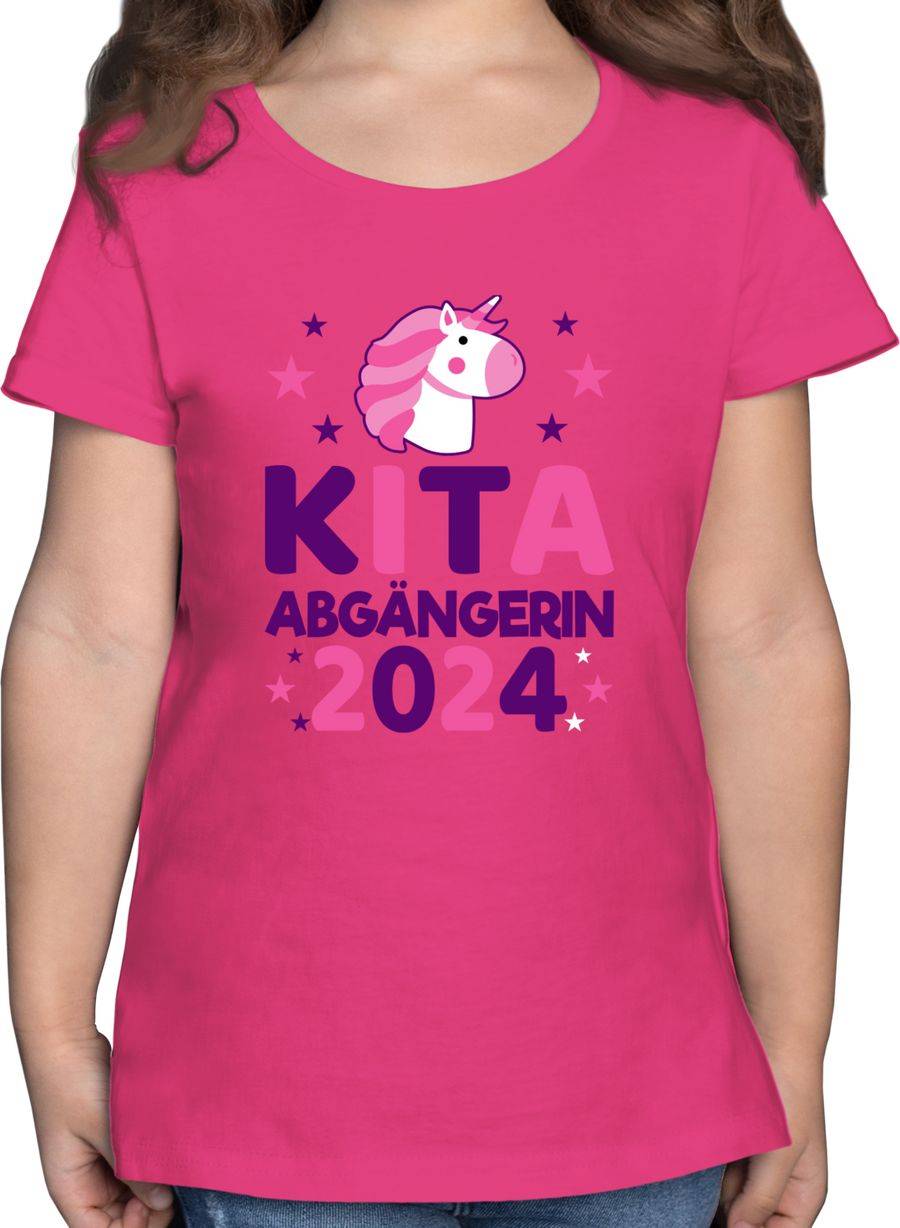 Shirtracer Kita Abgängerin 2024 rosa/lila Einhorn Sterne Shirts & Mehr Shirtracer