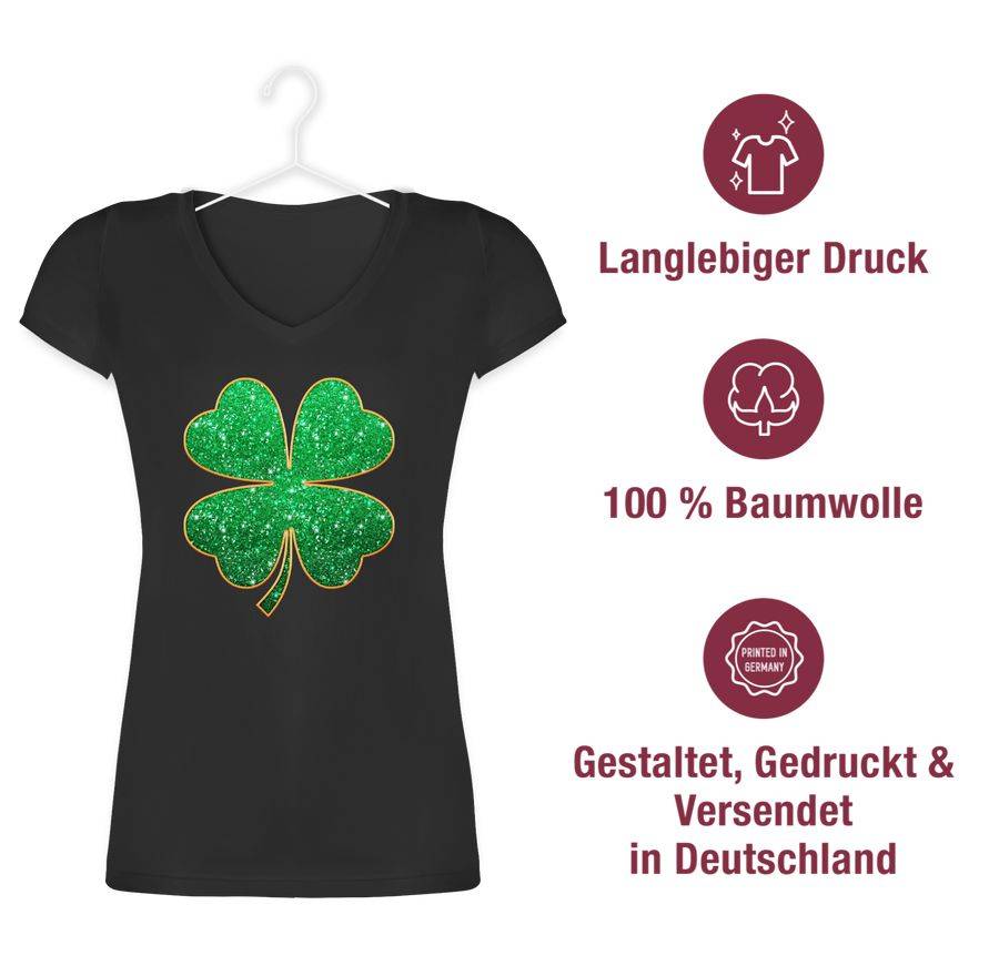 Shirtracer Kleeblatt Glitter Grün: T-Shirt Rucksack Shirtracer