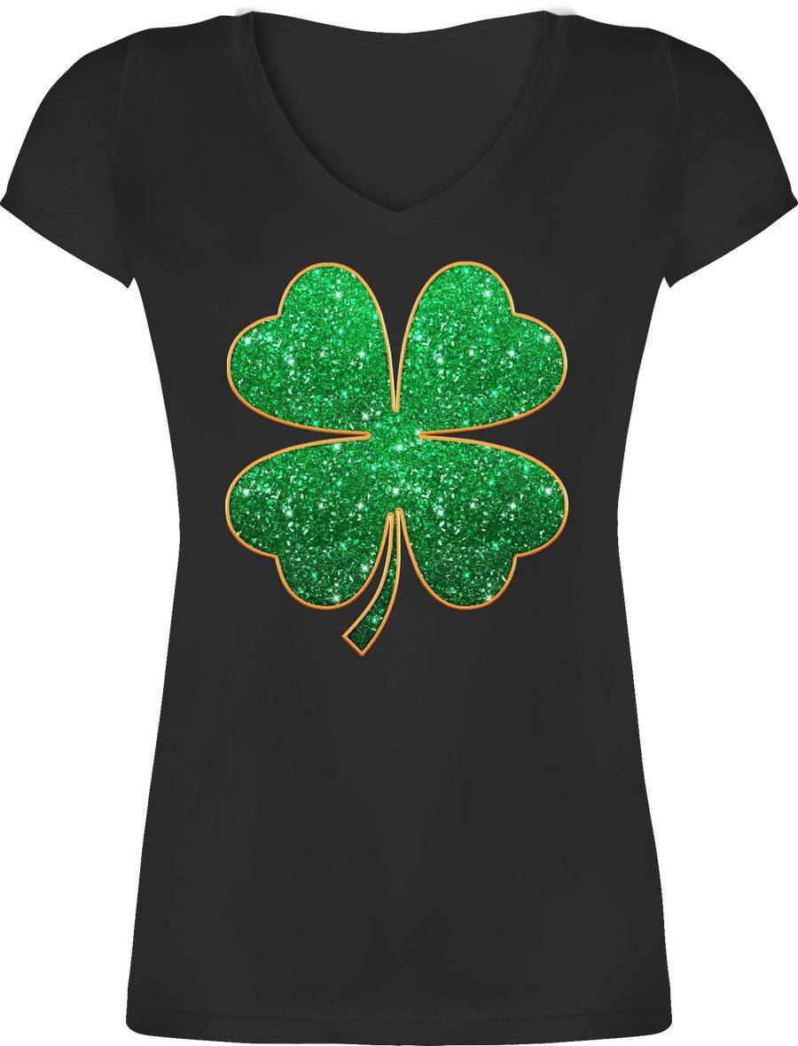 Shirtracer Kleeblatt Glitter Grün: T-Shirt Rucksack Shirtracer