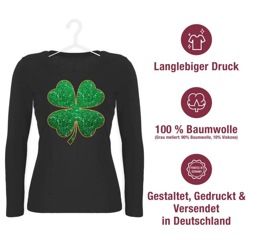 Shirtracer Kleeblatt Glitter Grün: T-Shirt Rucksack Shirtracer