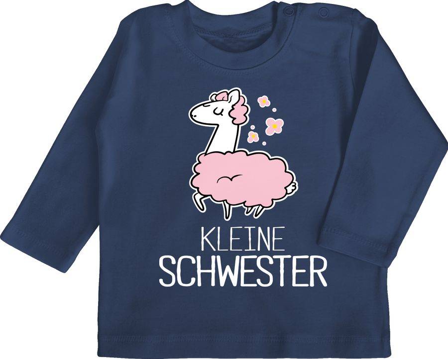 Shirtracer Kleine Schwester Lama rosa mit Blumen Shirts & Mehr Shirtracer