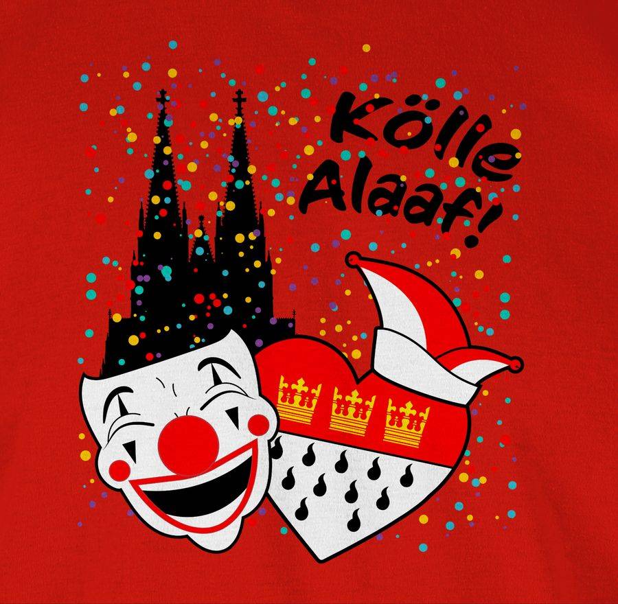 Shirtracer Kölle Alaaf Kostüm Köln Karneval Wappen Jeck Rut Wiees Narren Kölsche Jecken: T- Shirtracer