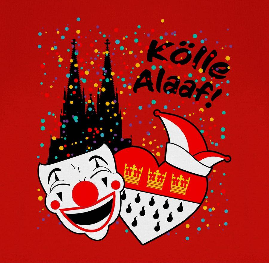 Shirtracer Kölle Alaaf Kostüm Köln Karneval Wappen Jeck Rut Wiees Narren Kölsche Jecken: T- Shirtracer