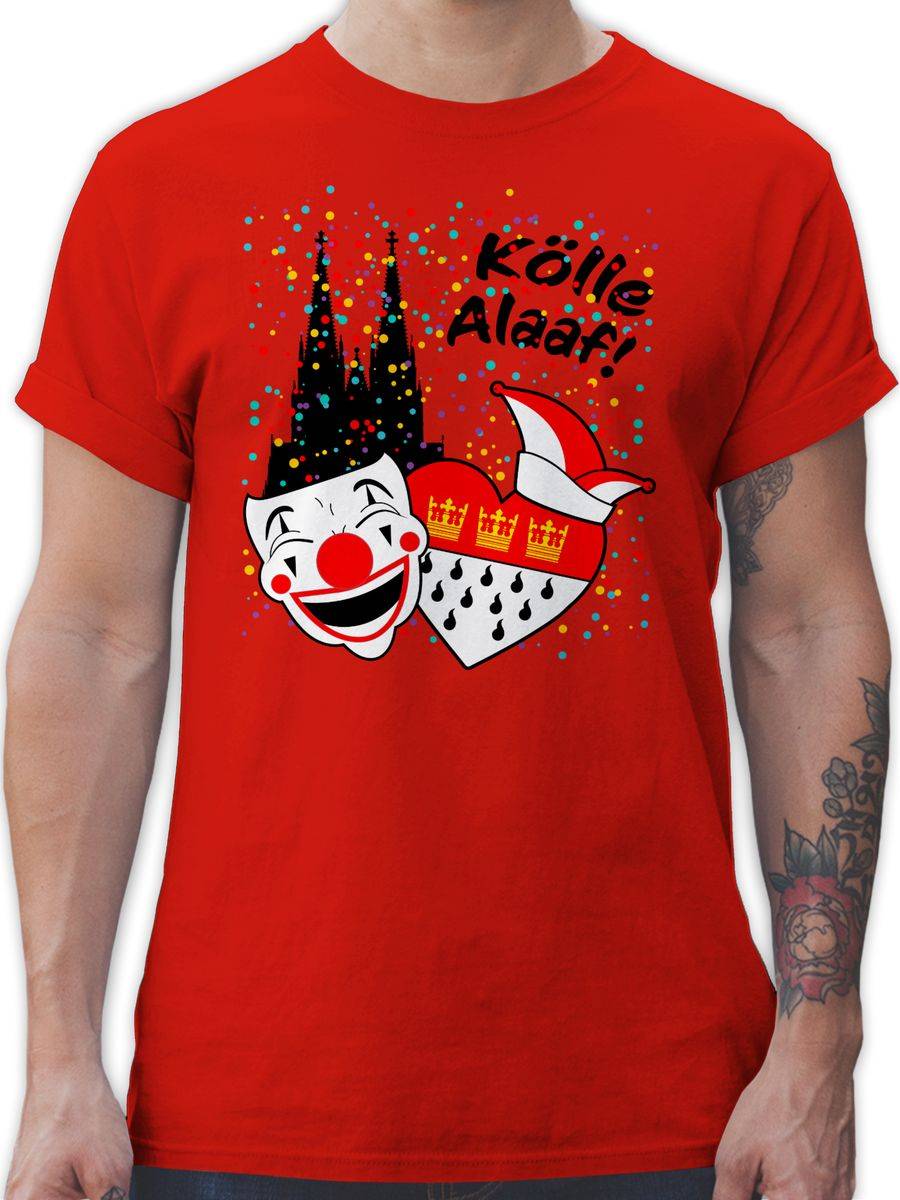 Shirtracer Kölle Alaaf Kostüm Köln Karneval Wappen Jeck Rut Wiees Narren Kölsche Jecken: T- Shirtracer