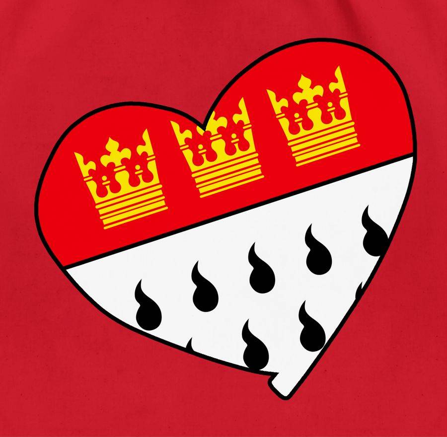 Shirtracer Köln Wappen Herz: T-Shirt Turnbeutel Shirtracer