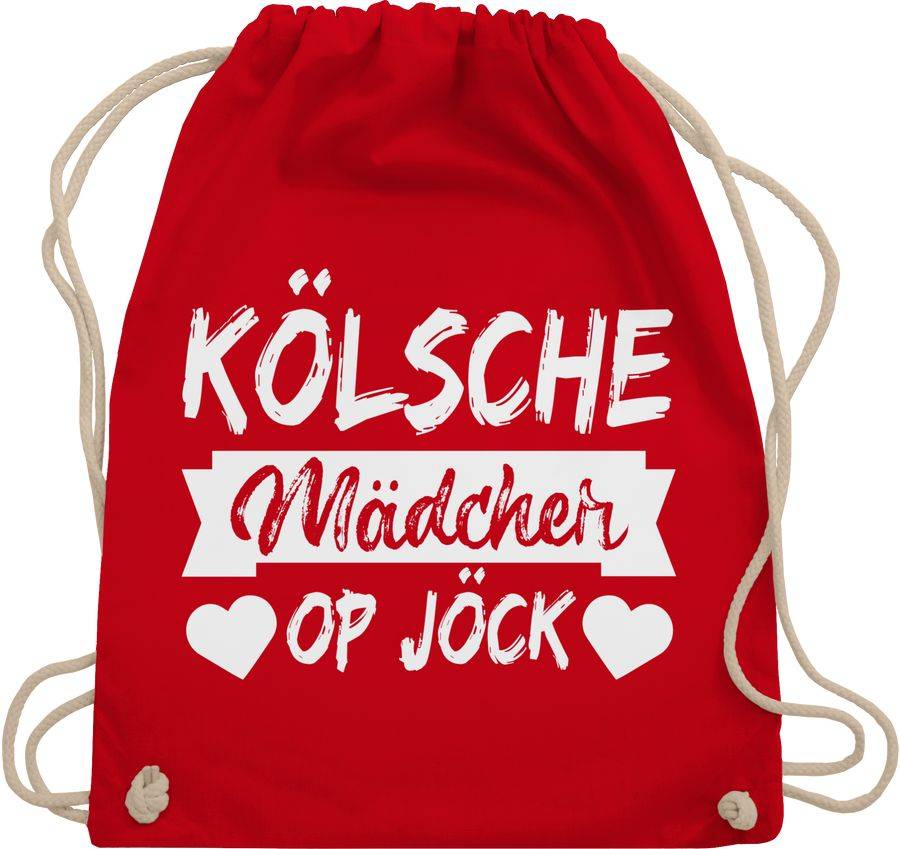 Shirtracer Kölner Sprichwort - Kölsche Mädcher op Jöck - weiß: T-Shirt Gym Bag Shirtracer