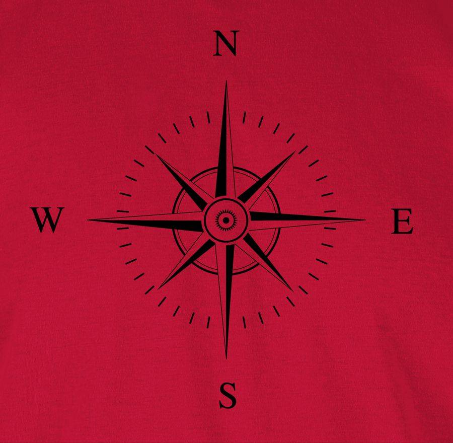 Shirtracer Kompass - Schwarz: T-Shirt Turnbeutel Shirtracer