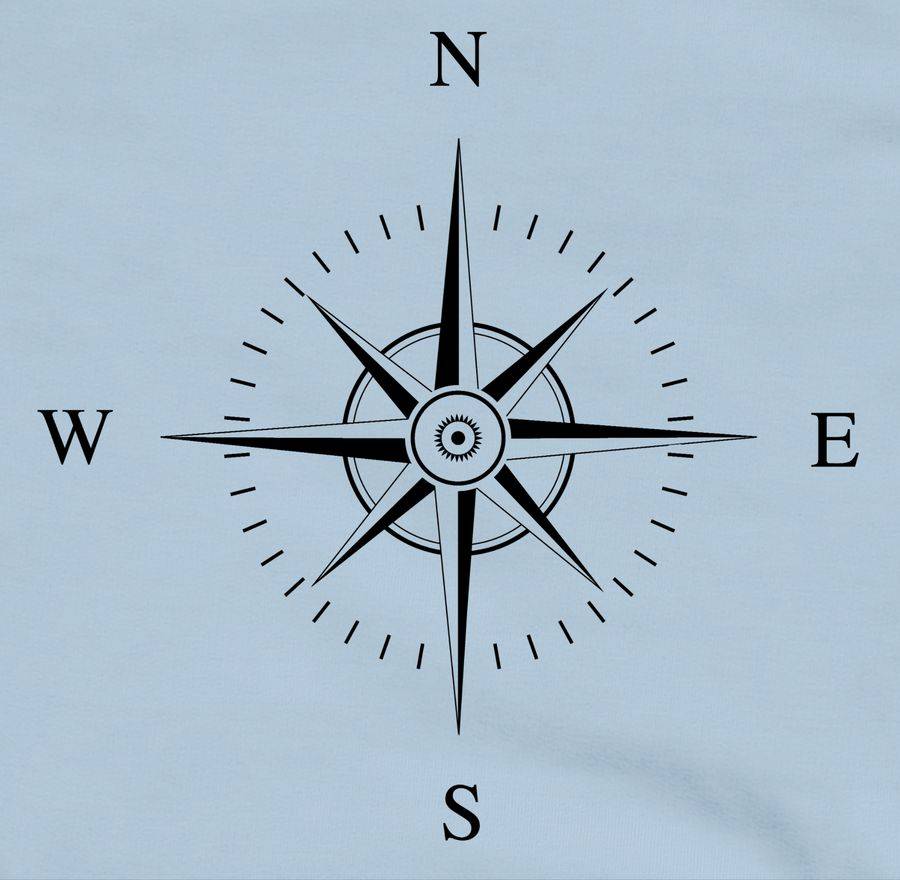 Shirtracer Kompass - Schwarz: T-Shirt Turnbeutel Shirtracer