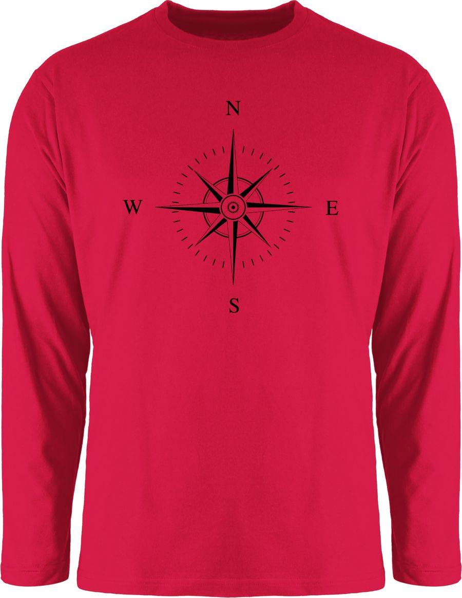 Shirtracer Kompass - schwarz: T-Shirt Turnbeutel Shirtracer