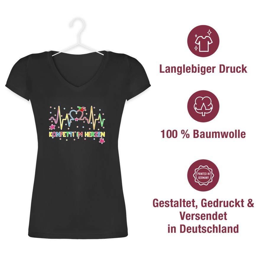Shirtracer Konfetti Im Herzen - Herzschlag Kontur: T-Shirt Rucksack Shirtracer
