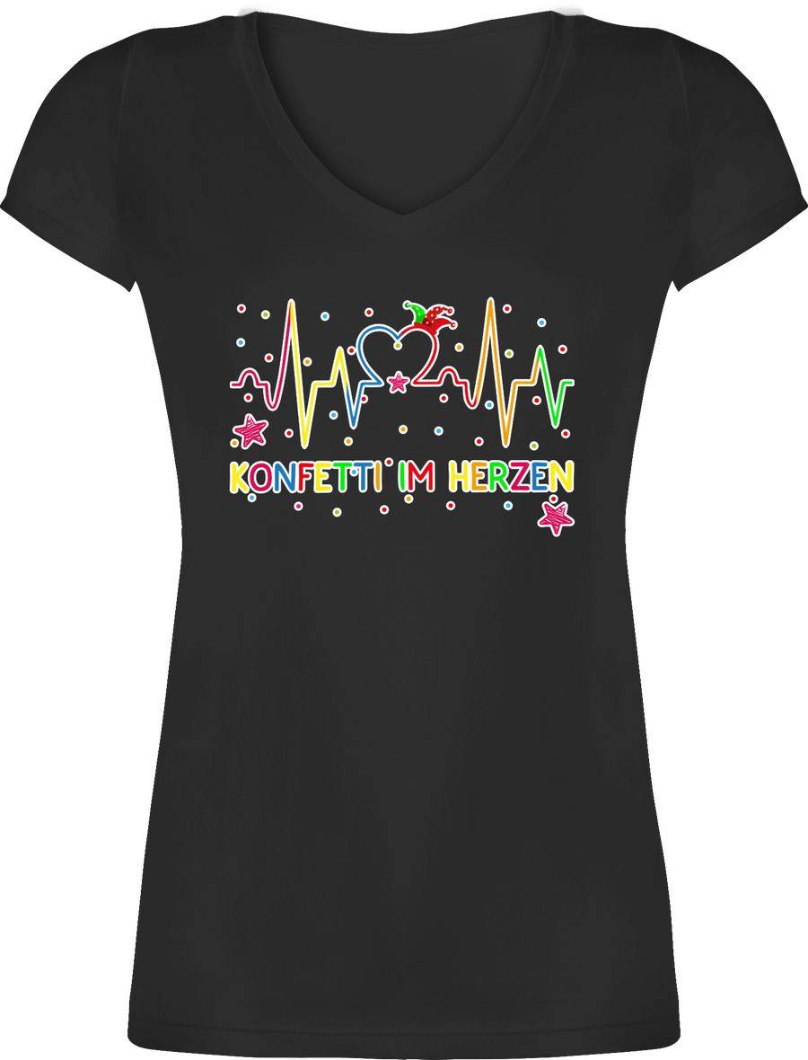 Shirtracer Konfetti im Herzen - Herzschlag Kontur: T-Shirt Rucksack Shirtracer