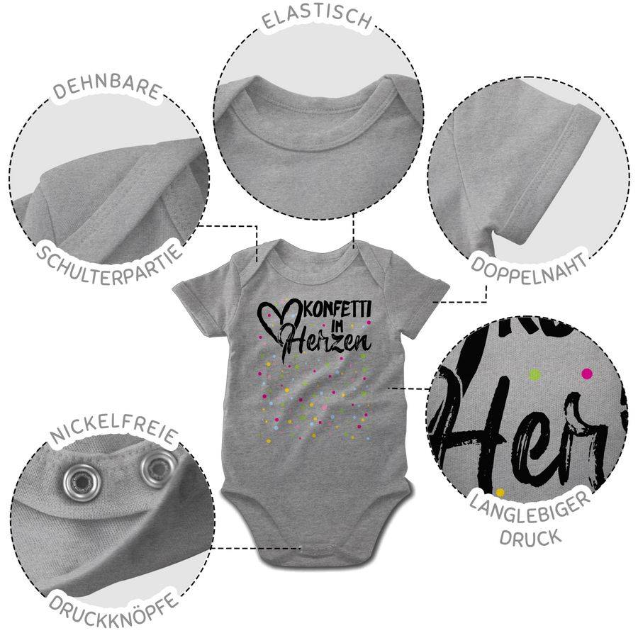 Shirtracer Konfetti Im Herzen - Schwarz: T-Shirt Turnbeutel Shirtracer