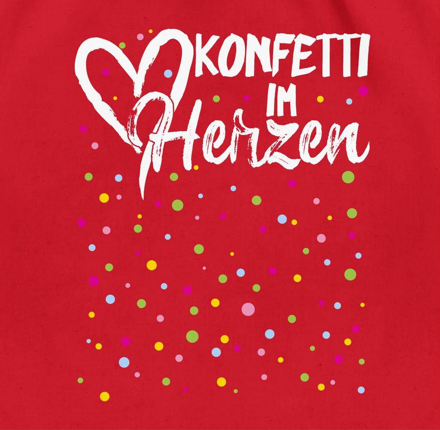 Shirtracer Konfetti Im Herzen - Weiß: T-Shirt Rucksack Shirtracer