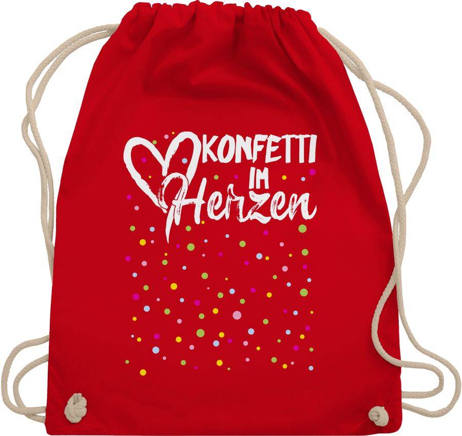 Shirtracer Konfetti im Herzen - weiß: T-Shirt Rucksack Shirtracer
