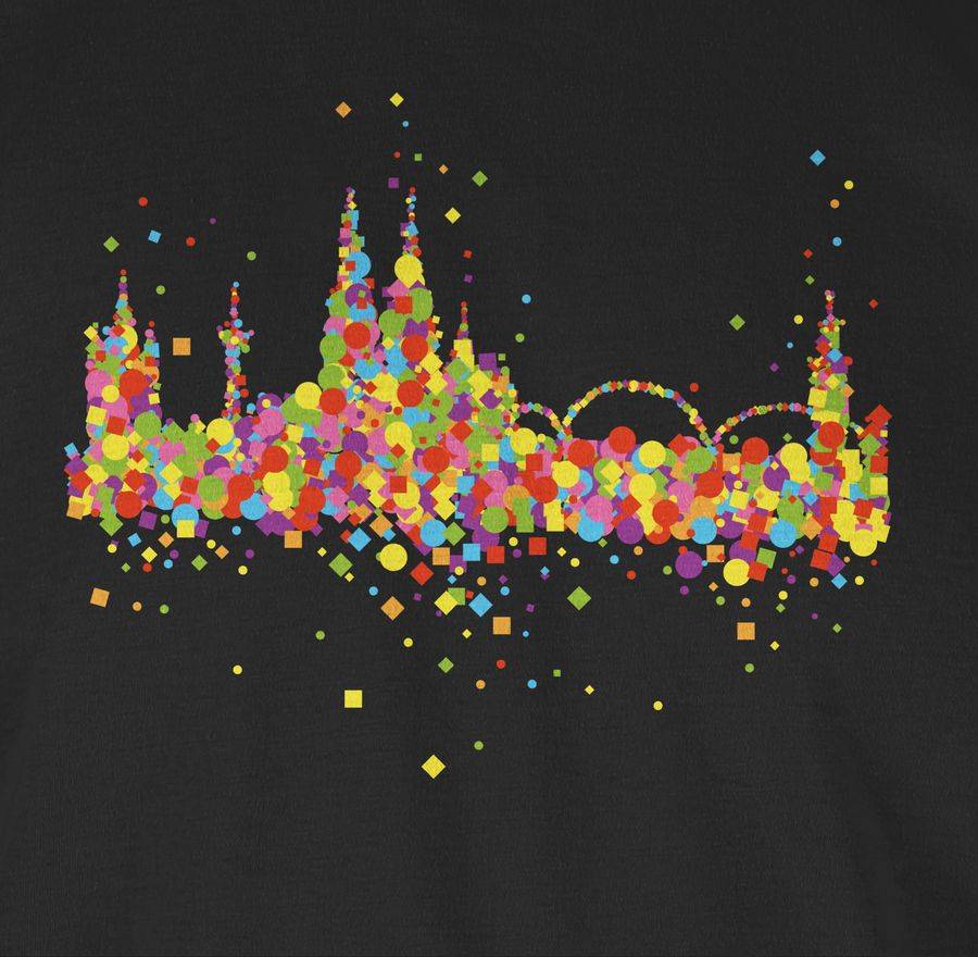Shirtracer Konfetti Skyline Köln: T-Shirt Turnbeutel Shirtracer