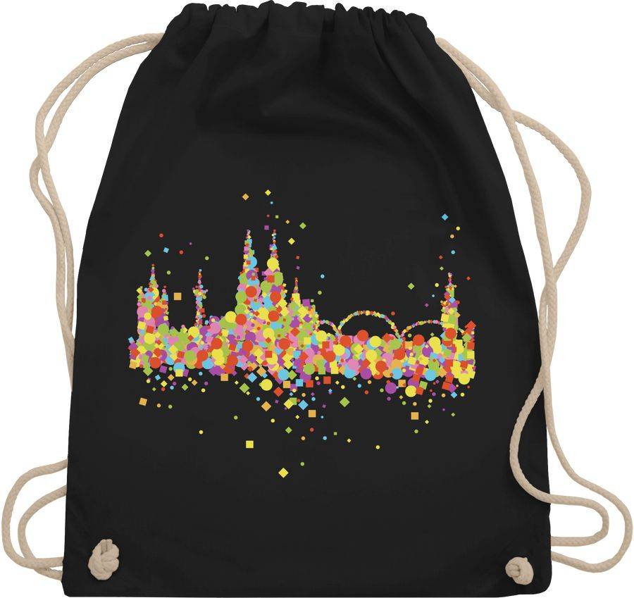Shirtracer Konfetti Skyline Köln: T-Shirt Turnbeutel Shirtracer