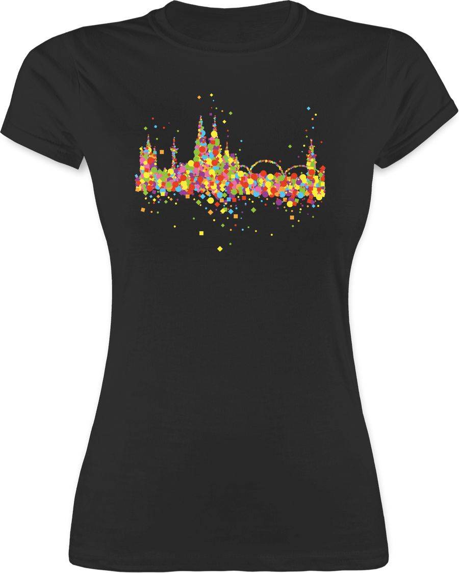 Shirtracer Konfetti Skyline Köln: T-Shirt Turnbeutel Shirtracer