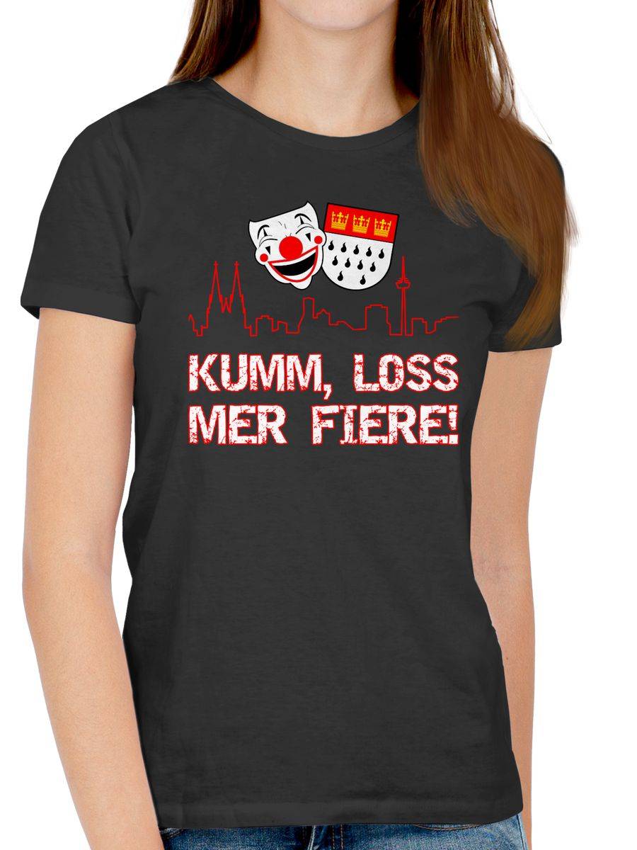 Shirtracer Kumm Loss Mer Fiere Kölle Alaaf Köln Wappen Karneval Karnevalskostüm Clown Shirtracer