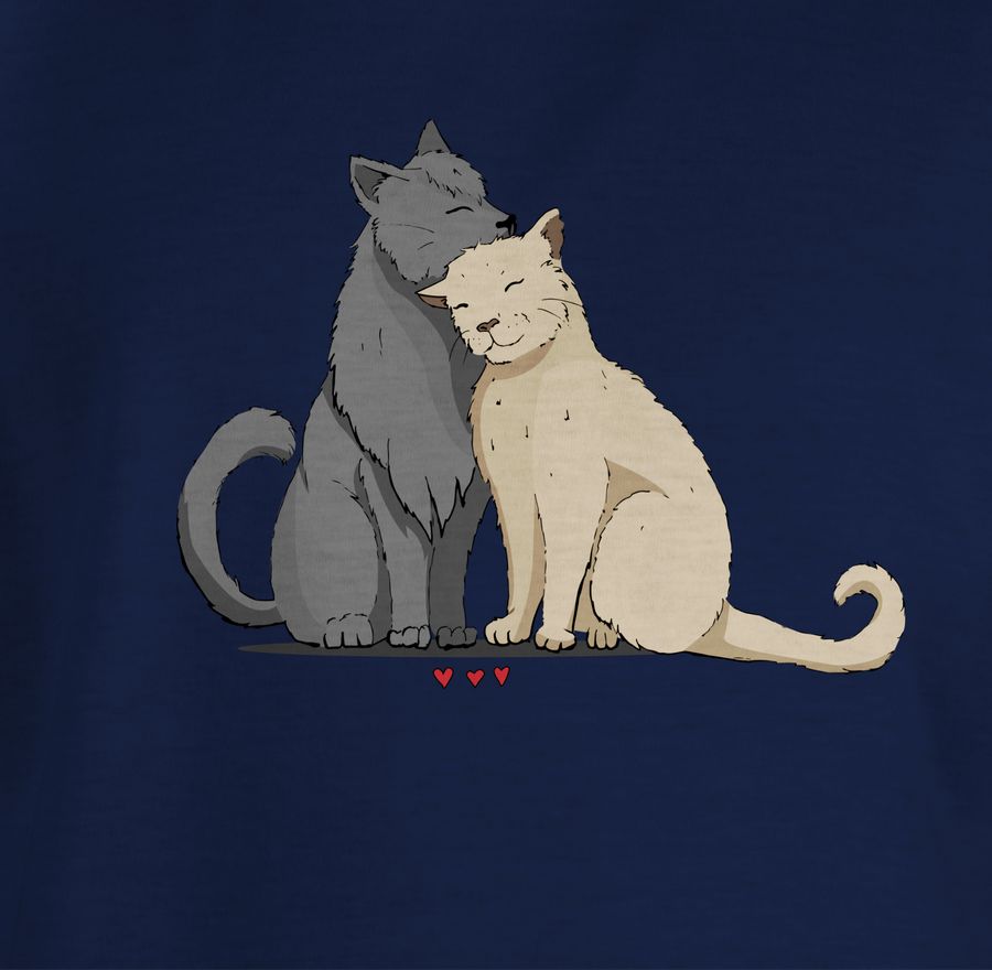 Shirtracer Kuschelnde Katzen: T-Shirt Turnbeutel Shirtracer