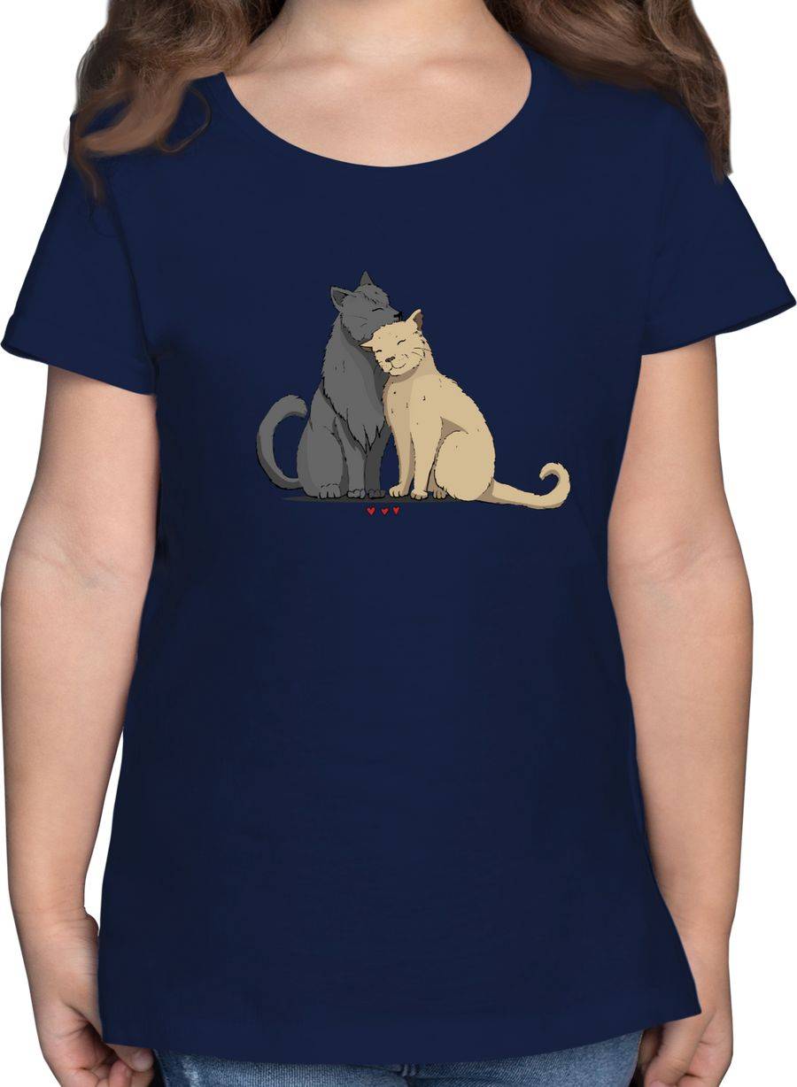 Shirtracer kuschelnde Katzen: T-Shirt Turnbeutel Shirtracer