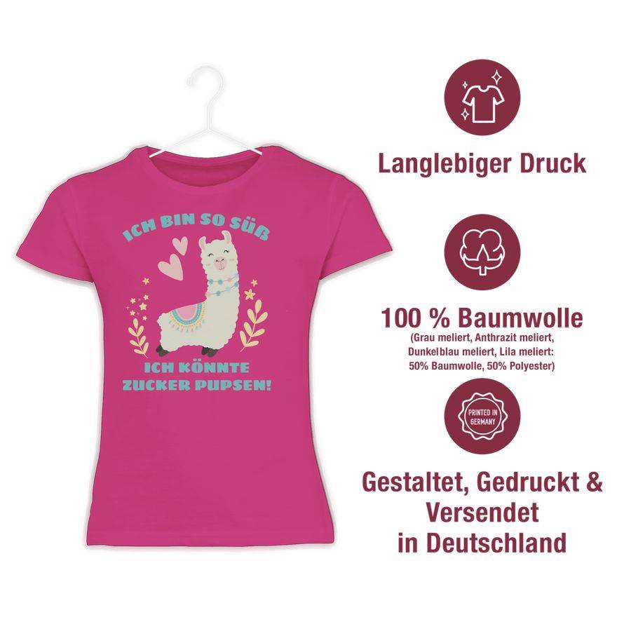 Shirtracer Lama Ich Bin So Süß Ich Könnte Zucker Pupsen Shirts & Mehr Shirtracer