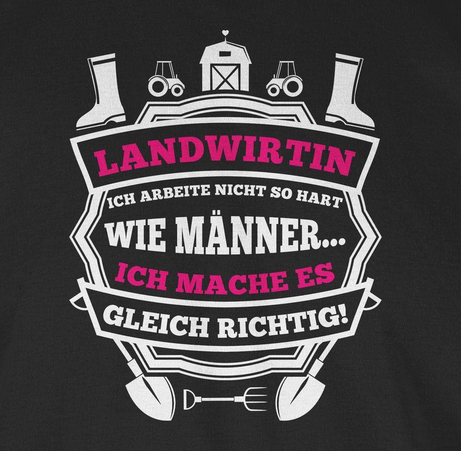 Shirtracer Landwirtin Ich Mache Es Gleich Richtig: T-Shirt Turnbeutel Shirtracer