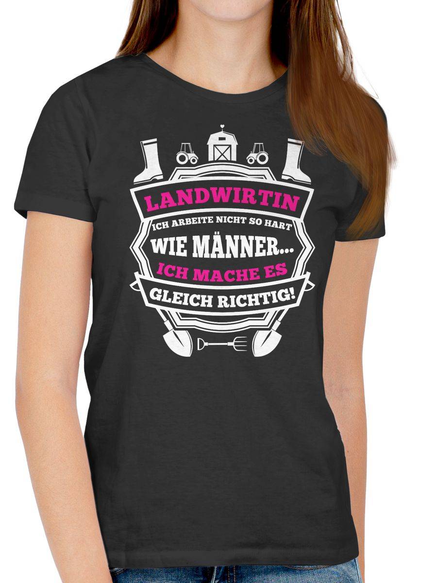 Shirtracer Landwirtin Ich Mache Es Gleich Richtig: T-Shirt Turnbeutel Shirtracer