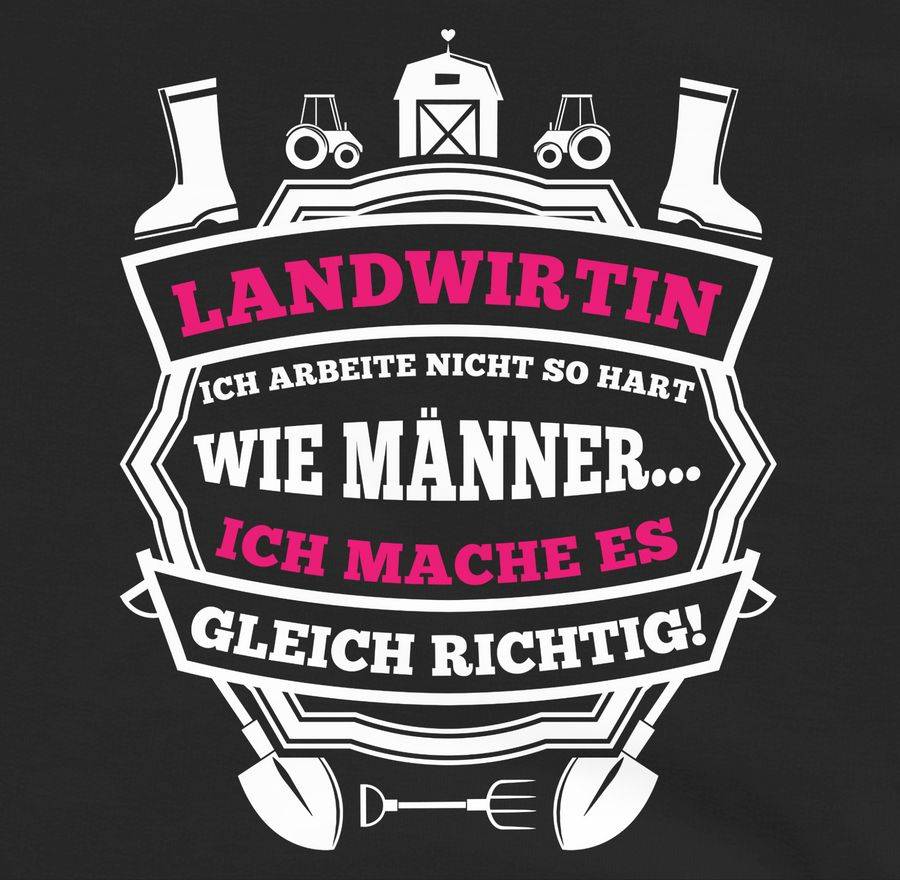 Shirtracer Landwirtin Ich Mache Es Gleich Richtig: T-Shirt Turnbeutel Shirtracer