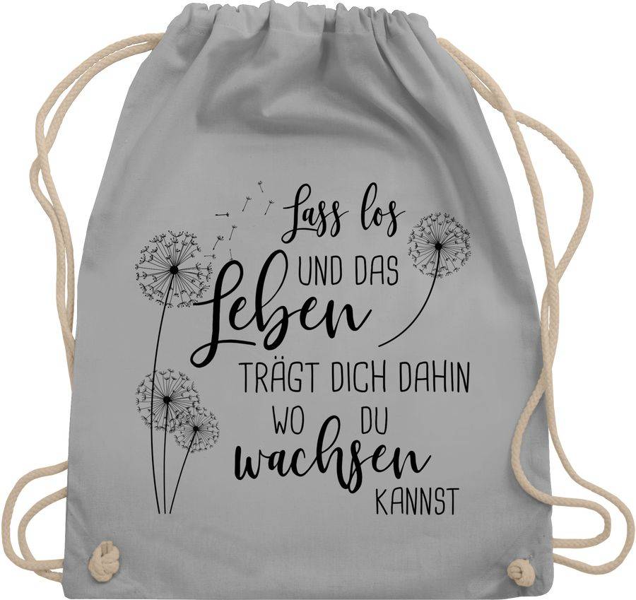 Shirtracer Lass los Pusteblumen - Schwarz: T-Shirt Gym Bag Shirtracer