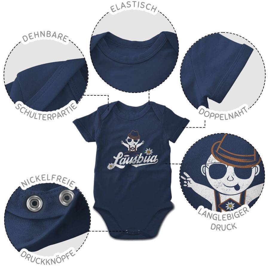 Shirtracer Lausbua Baby Vintage: T-Shirt Turnbeutel Shirtracer