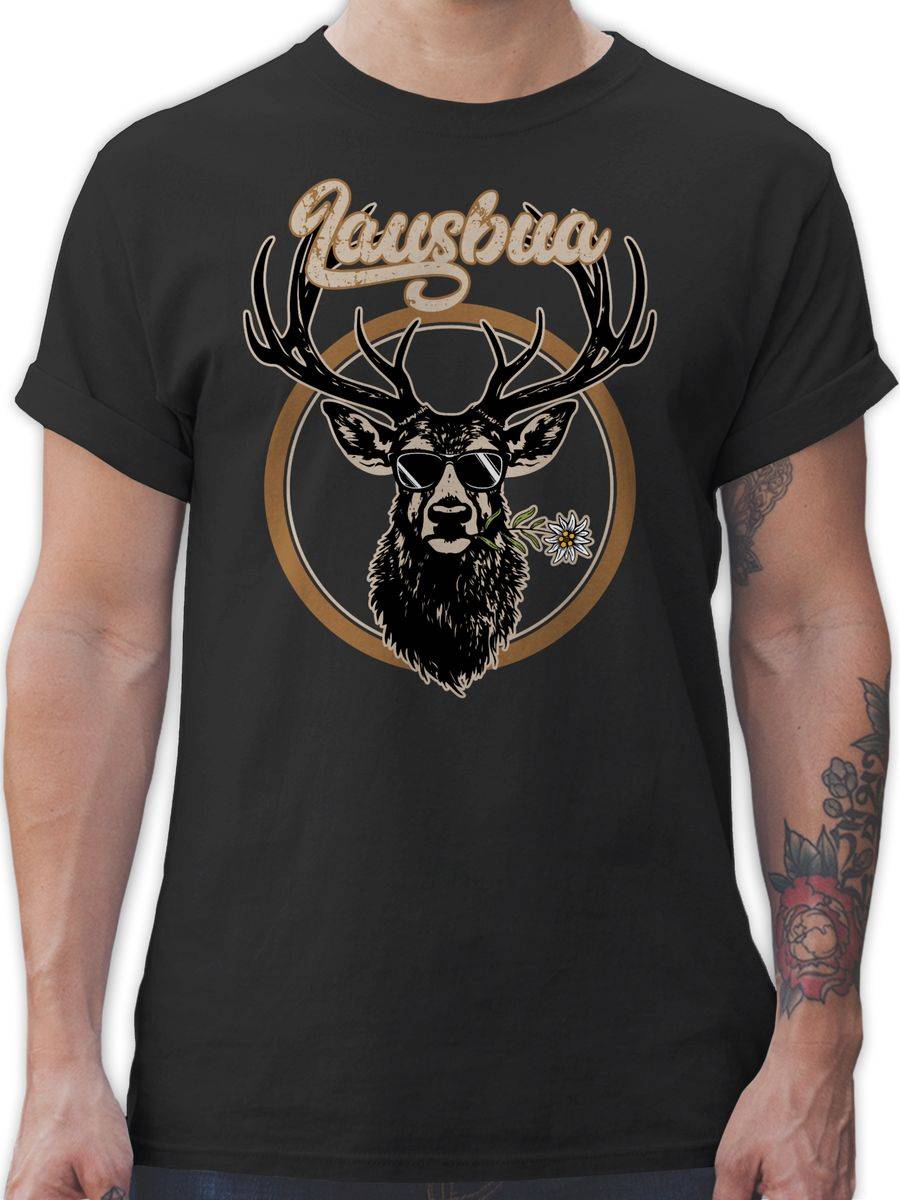 Shirtracer Lausbua Hirsch Hirschgeweih Lausbub Shirts & Mehr Shirtracer