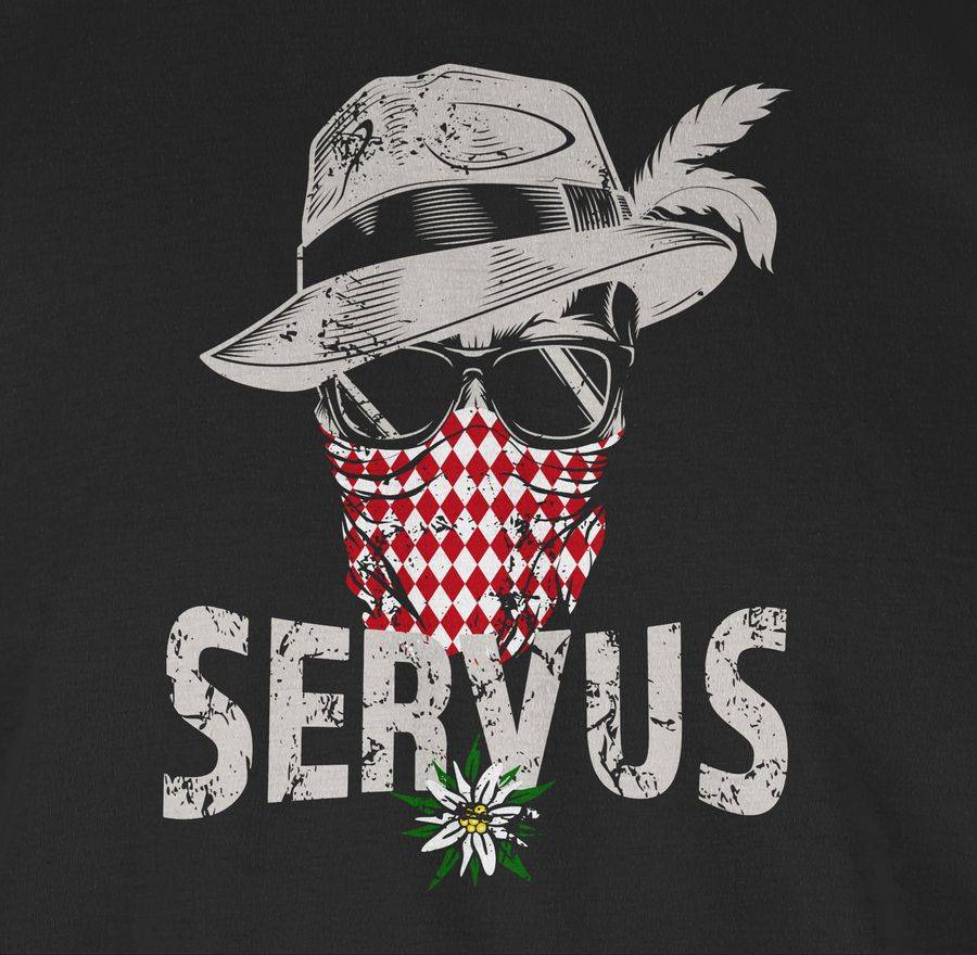 Shirtracer Lausbua Totenkopf Bayrisch Lausbub Tracht Shirts & Mehr Shirtracer