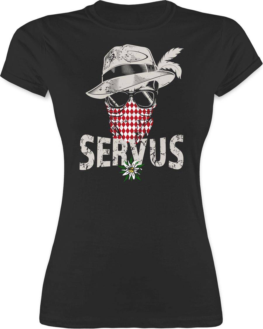 Shirtracer Lausbua Totenkopf Bayrisch Lausbub Tracht Shirts & Mehr Shirtracer