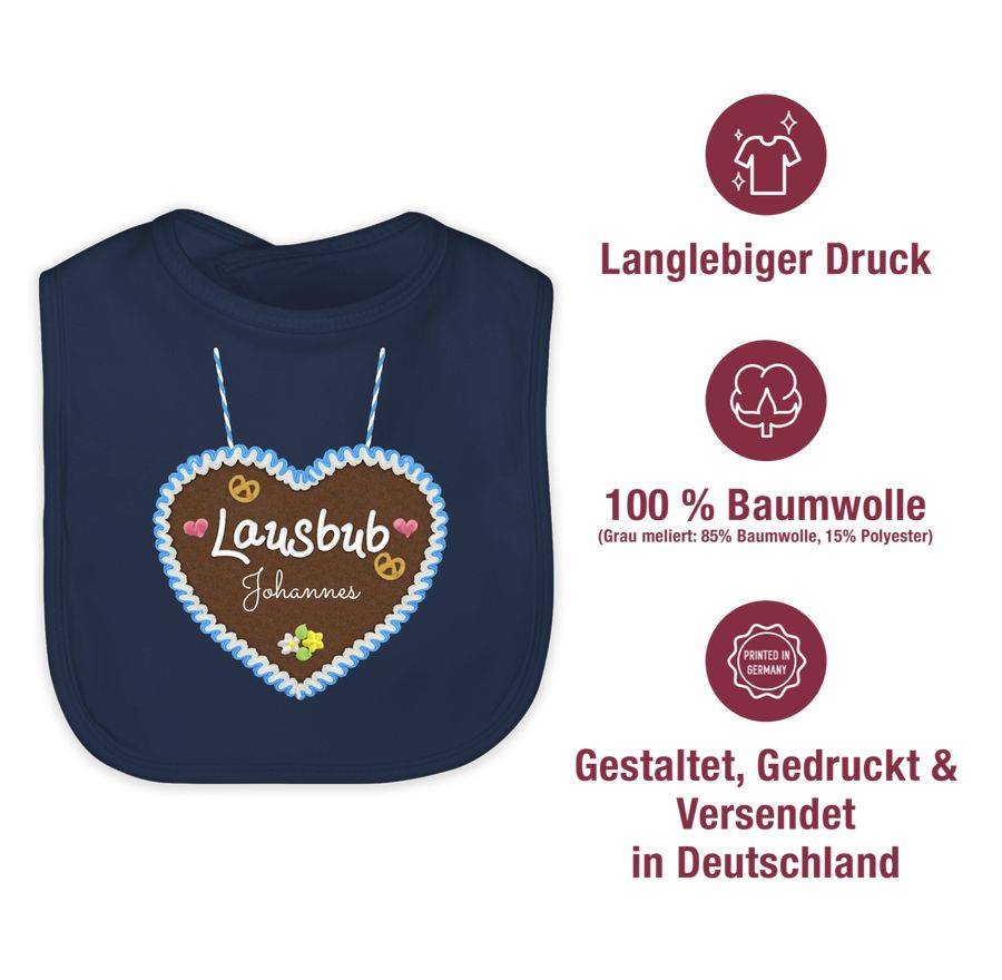 Shirtracer Lausbub - Lebkuchenherz Und Dein Name: T-Shirt Rucksack Shirtracer