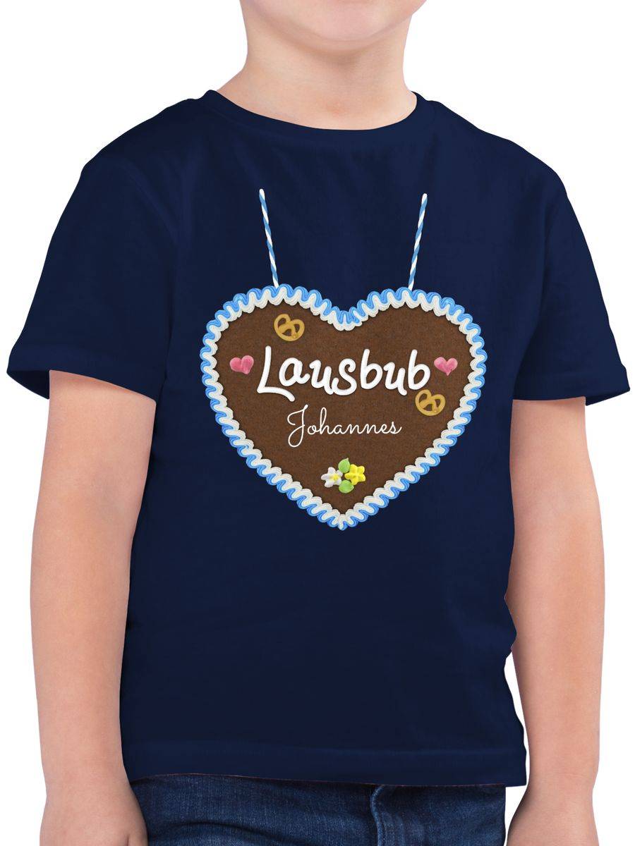 Shirtracer Lausbub - Lebkuchenherz und Dein Name: T-Shirt Rucksack Shirtracer