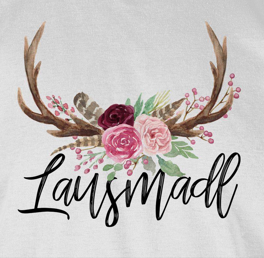 Shirtracer Lausmadl Geweih - Schwarzer Aufdruck: Tshirt Rucksack Shirtracer