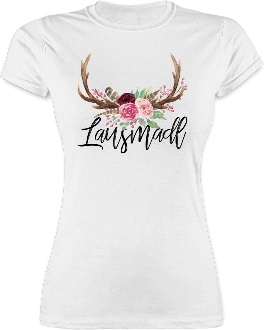 Shirtracer Lausmadl Geweih - schwarzer Aufdruck: Tshirt Rucksack Shirtracer