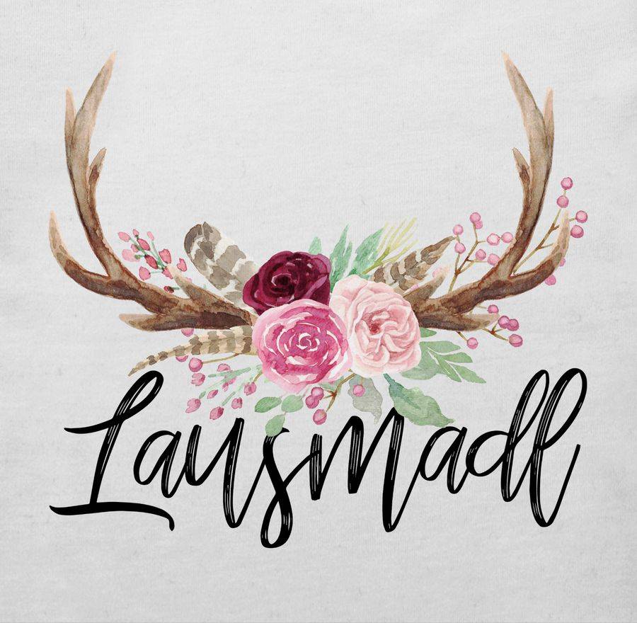 Shirtracer Lausmadl Geweih - Schwarzer Aufdruck: Tshirt Rucksack Shirtracer