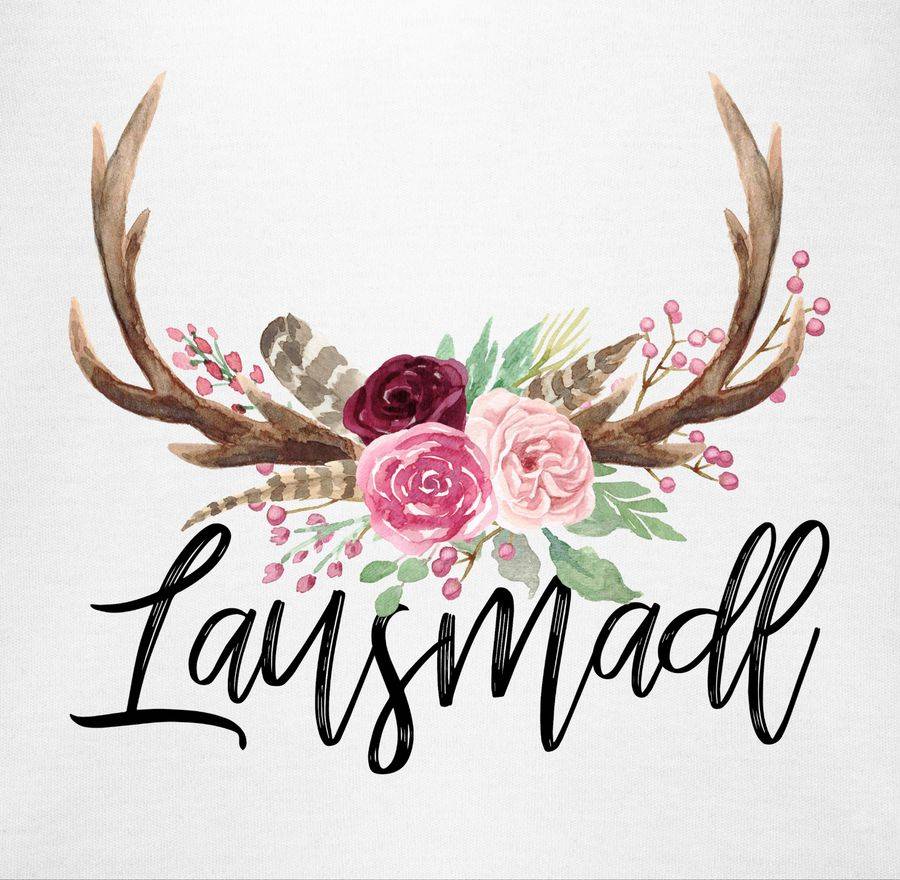 Shirtracer Lausmadl Geweih - Schwarzer Aufdruck: Tshirt Rucksack Shirtracer