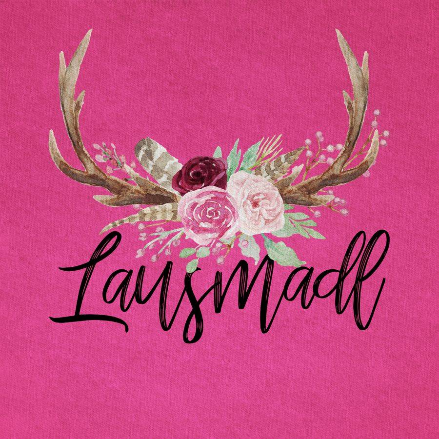 Shirtracer Lausmadl Geweih - Schwarzer Aufdruck: Tshirt Rucksack Shirtracer