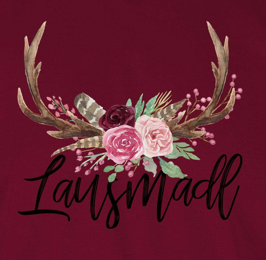 Shirtracer Lausmadl Geweih - Schwarzer Aufdruck: Tshirt Rucksack Shirtracer