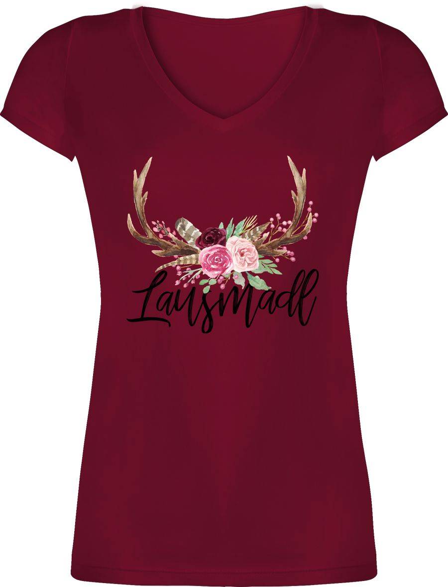 Shirtracer Lausmadl Geweih - schwarzer Aufdruck: Tshirt Rucksack Shirtracer
