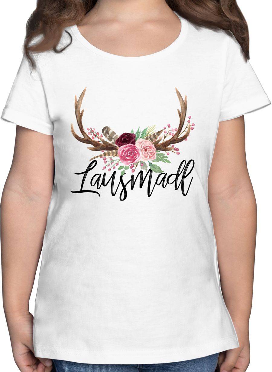 Shirtracer Lausmadl Geweih - schwarzer Aufdruck: Tshirt Rucksack Shirtracer