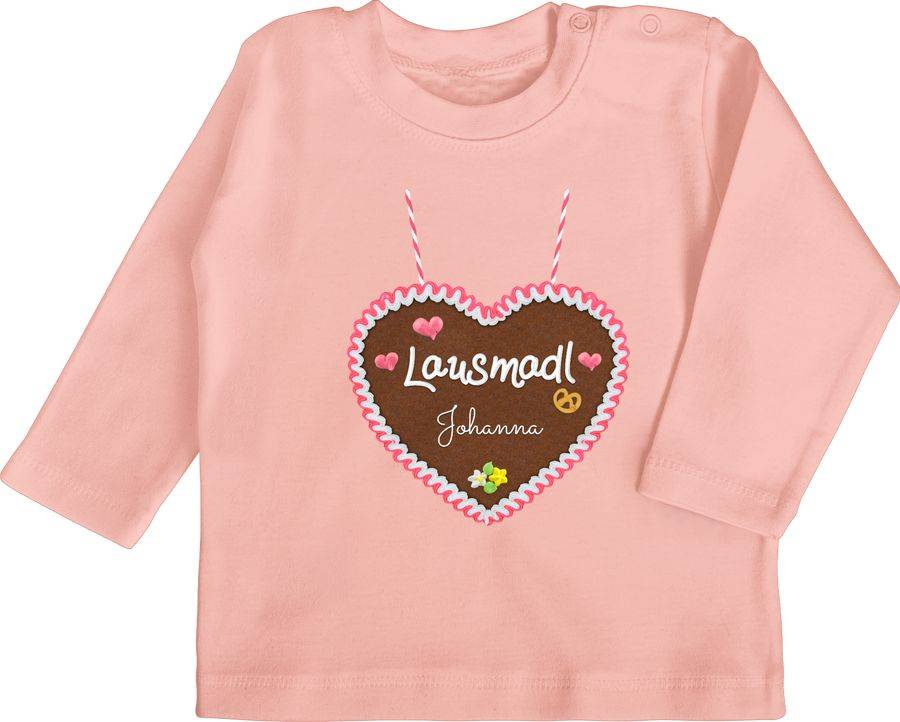 Shirtracer Lausmadl - Lebkuchenherz und Dein Name - Herzen Blümchen: Tshirt Turnbeutel Shirtracer