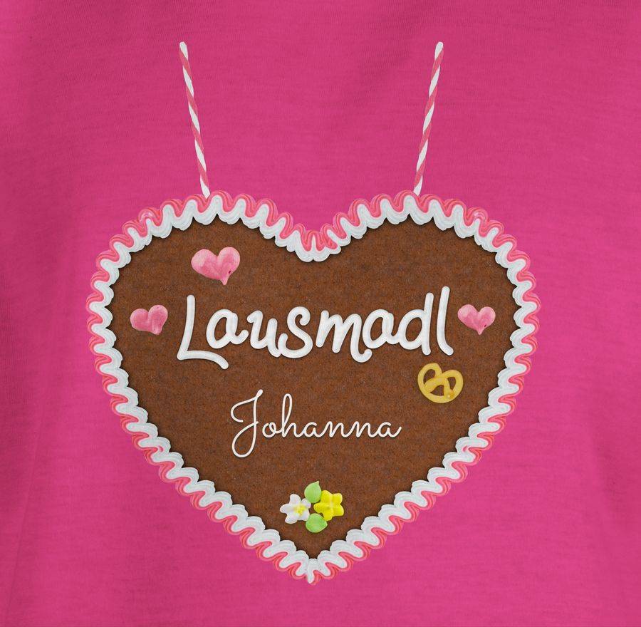 Shirtracer Lausmadl - Lebkuchenherz Und Dein Name - Herzen Blümchen: Tshirt Turnbeutel Shirtracer